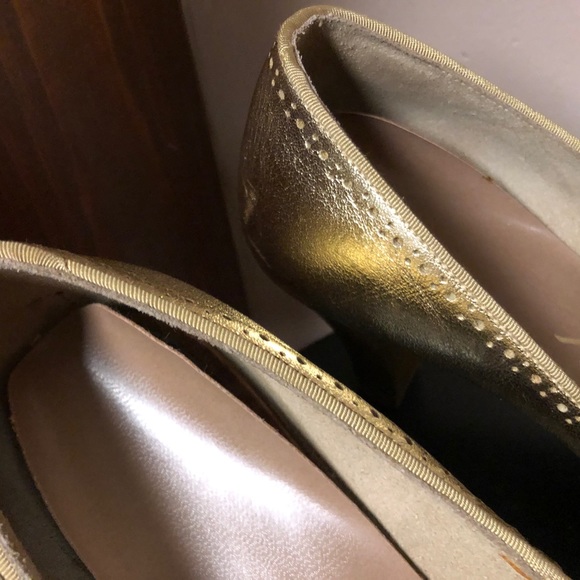 Vintage 1960's shoes Balli heels gold rockabilly with original box Size 6.5 - Picture 12 of 15